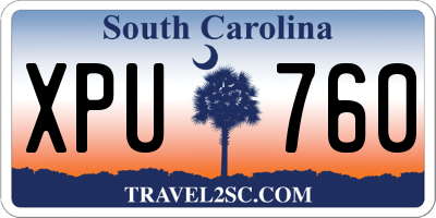 SC license plate XPU760
