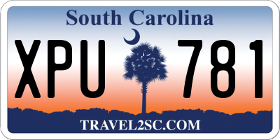 SC license plate XPU781