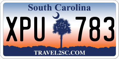 SC license plate XPU783