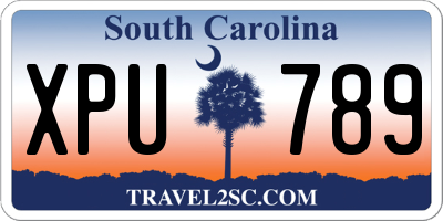 SC license plate XPU789