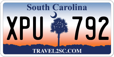 SC license plate XPU792