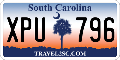 SC license plate XPU796