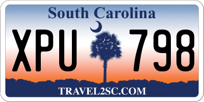 SC license plate XPU798