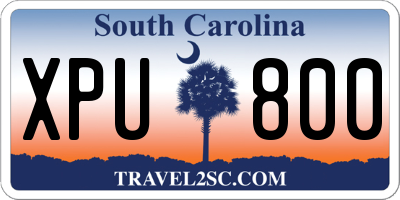 SC license plate XPU800