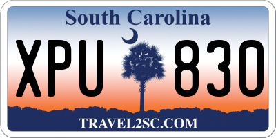 SC license plate XPU830