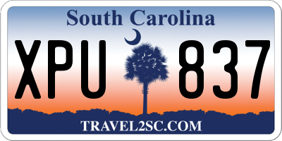 SC license plate XPU837