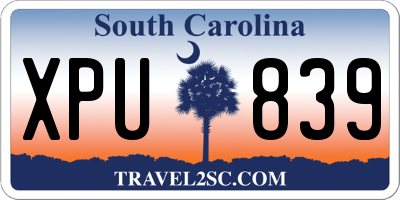 SC license plate XPU839