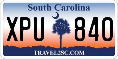 SC license plate XPU840