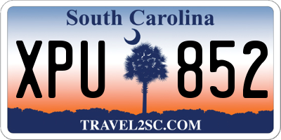 SC license plate XPU852