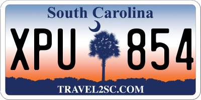 SC license plate XPU854