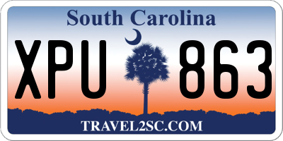 SC license plate XPU863
