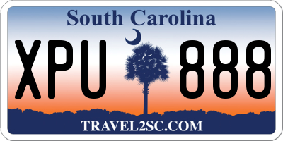 SC license plate XPU888