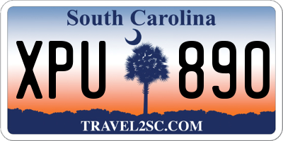 SC license plate XPU890