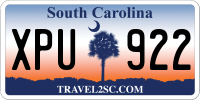 SC license plate XPU922