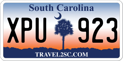 SC license plate XPU923