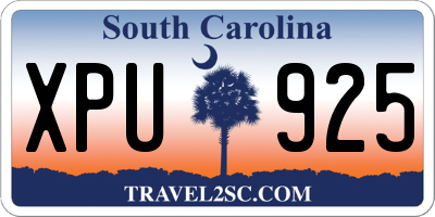 SC license plate XPU925