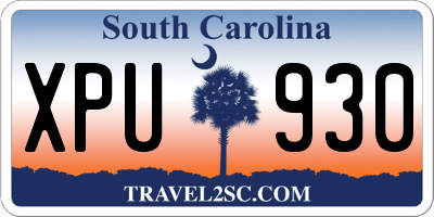 SC license plate XPU930