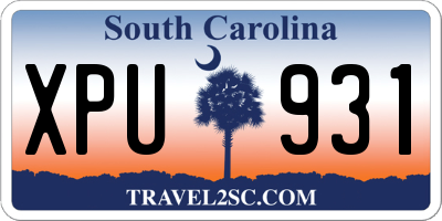 SC license plate XPU931