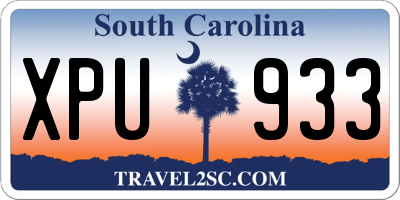 SC license plate XPU933