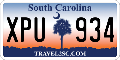 SC license plate XPU934
