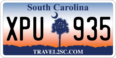 SC license plate XPU935