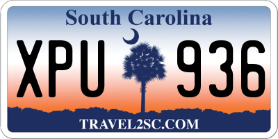 SC license plate XPU936