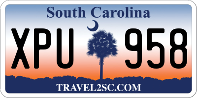 SC license plate XPU958