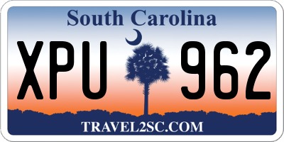 SC license plate XPU962
