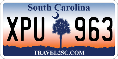 SC license plate XPU963