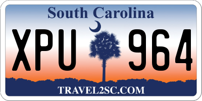 SC license plate XPU964