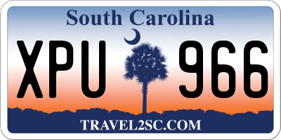 SC license plate XPU966