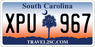 SC license plate XPU967