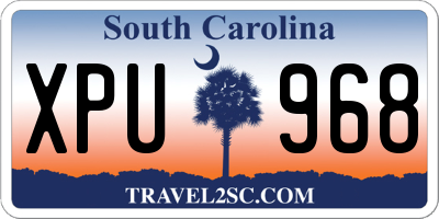SC license plate XPU968