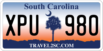 SC license plate XPU980