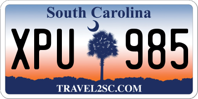 SC license plate XPU985