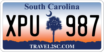 SC license plate XPU987