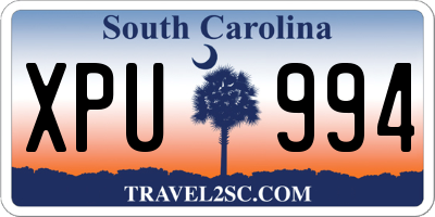 SC license plate XPU994