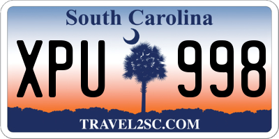 SC license plate XPU998