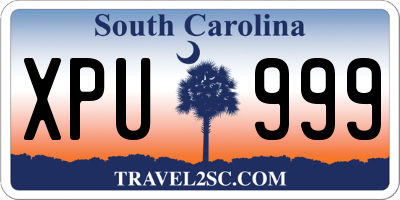SC license plate XPU999