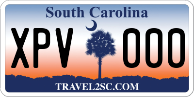 SC license plate XPV000