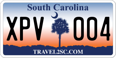 SC license plate XPV004