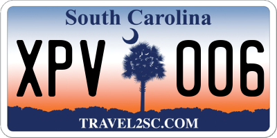 SC license plate XPV006