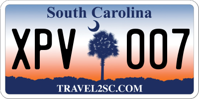 SC license plate XPV007