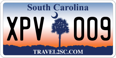 SC license plate XPV009