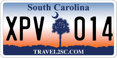 SC license plate XPV014