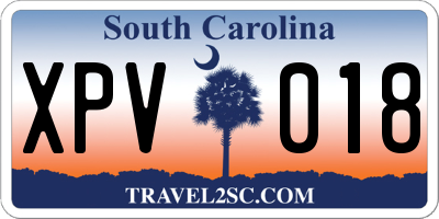 SC license plate XPV018