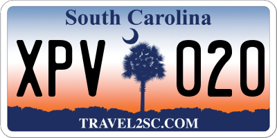 SC license plate XPV020