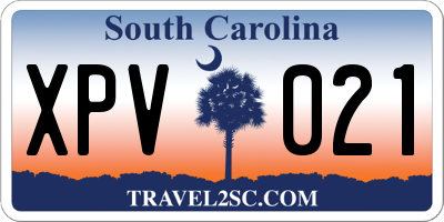 SC license plate XPV021