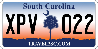 SC license plate XPV022