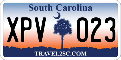 SC license plate XPV023
